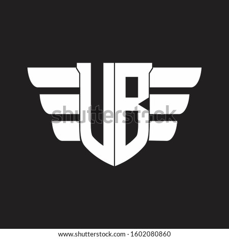 UB Logo monogram with emblem and wings element design template