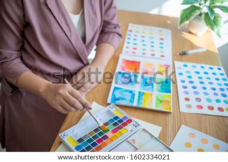 Artist Creative Designer drawing with artistic tool 
