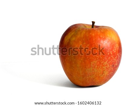 Single Red Moon apple on white background