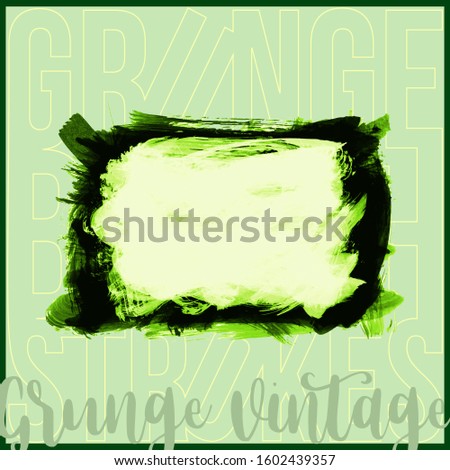 Green brush stroke and texture. Grunge vector abstract hand - painted element. Underline and border design.