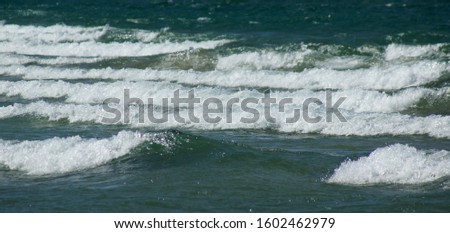 Beach and Waves at Indiana Dunes State Park          
