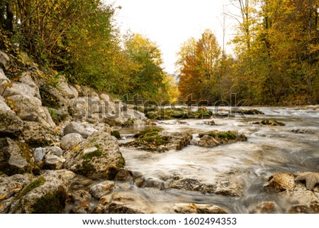 HDR picture from an autumn river in the alps.