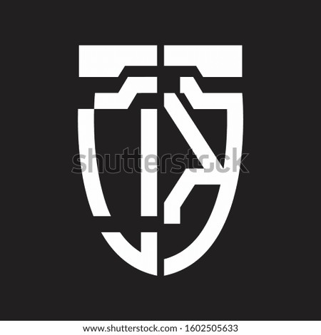 OK Abstract logo monogram with emblem style isolated on black background