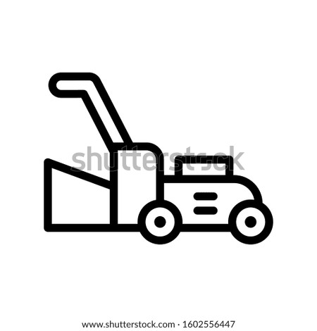 Grass cutter icon design template, outlined style, editable stroke