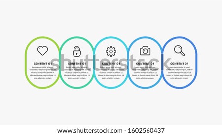 Business Infographic Element Line Style with Icons