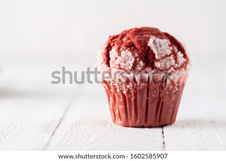 Fresh baked Red velvet muffin cupcake