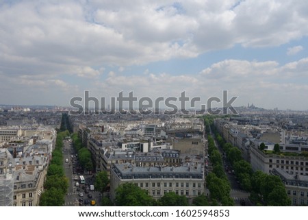 Panorama view shot at Arc de Triomphe in Paris, France on May 27th.