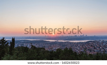 This is the Sunset Scenery from Camllica Hill in Istanbul, Turkey.