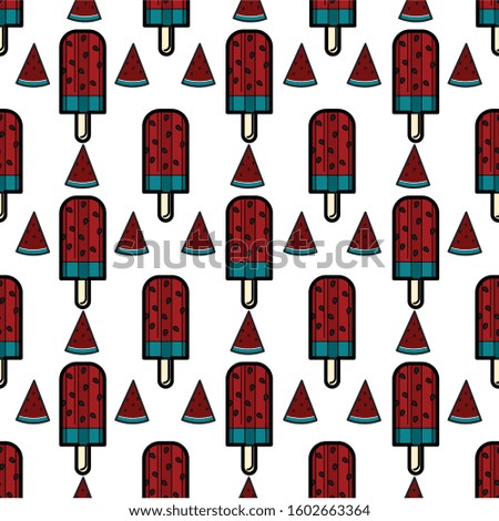Watermelon Popsicles.  Can be used for wallpaper, pattern fills, textile, web page background, surface textures.
