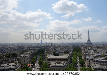 Panorama view shot at Arc de Triomphe in Paris, France on May 27th.