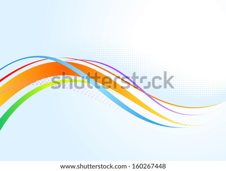 Abstract rainbow wavy background. Only gradients used. 