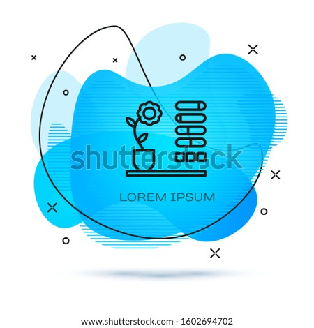 Line Flower status icon isolated on white background. Abstract banner with liquid shapes. Vector Illustration