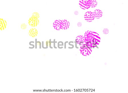 Light Pink, Yellow vector pattern with random forms. Simple colorful illustration with abstract gradient shapes. Background for a cell phone.