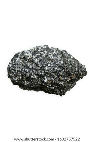 A picture of a black rock on a white background with clipping path