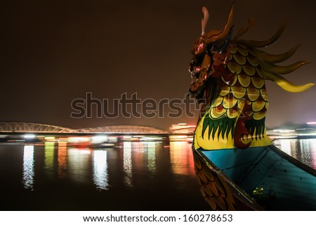Dragon boat in Hue, Vietnam