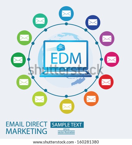 email direct marketing. Communication concept. vector Illustration.