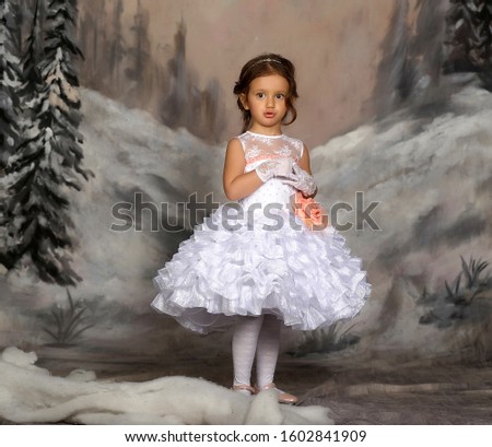 Lovely princess in white dress.