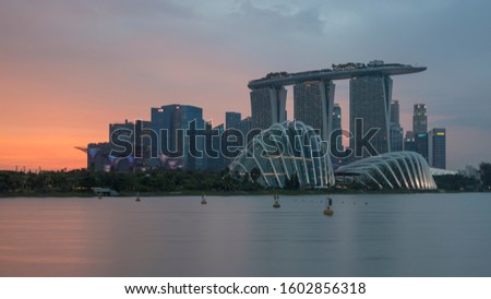 Singapore Central Business District shot during sunset