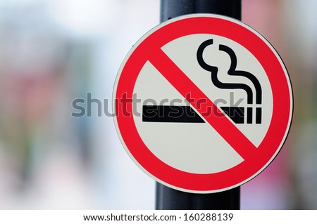 No Smoking Sign on a Post