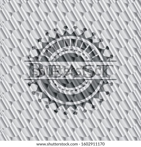 Beast silver color emblem. Scales pattern. Vector Illustration. Detailed.