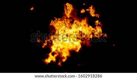 burning fires on black background