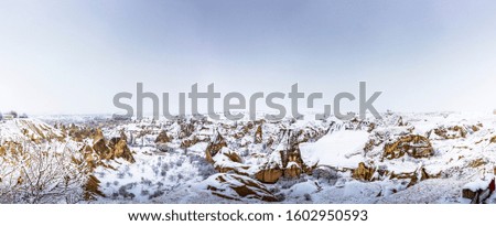 Cappadocia in winter Goreme Juchisar Turkey