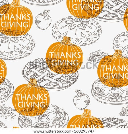 Vector seamless Thanksgiving  pattern. Repeating abstract background. 