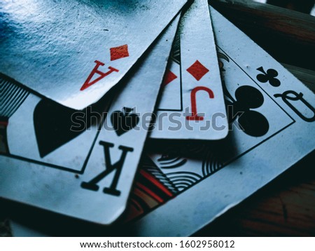 cool background playing cards, joker, king, heart