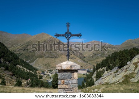 A cross in the pyrenees in Spain