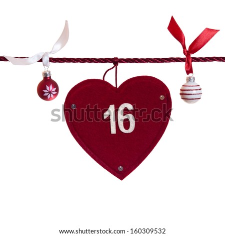 #16 - part of Advent calendar isolated on white background