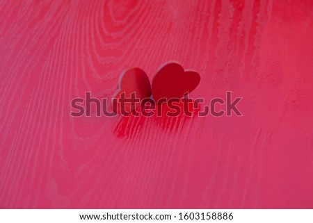 Two red hearts together Love symbol Suitable for Valentine's love festival.