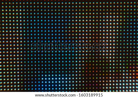 Large RGB LED screen panel texture with bokeh for wallpaper background
