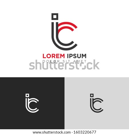 Initial Letter IC linked uppercase overlap modern logo design template. Suitable for business, consulting group company