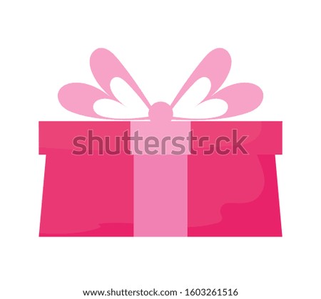 gift with bowtie design, Box present holiday christmas shopping birthday celebration decoration and surprise theme Vector illustration