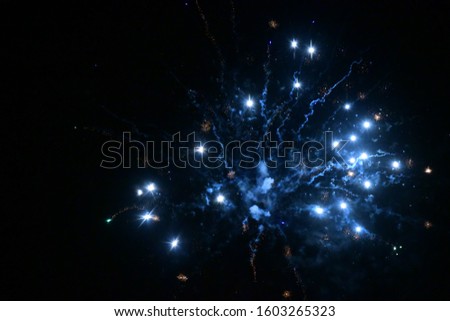 New Year's fireworks in the night sky