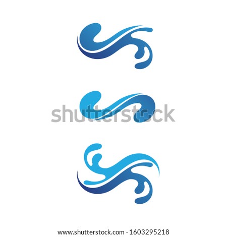 Waves,  water beach logo and blue symbols template icons app