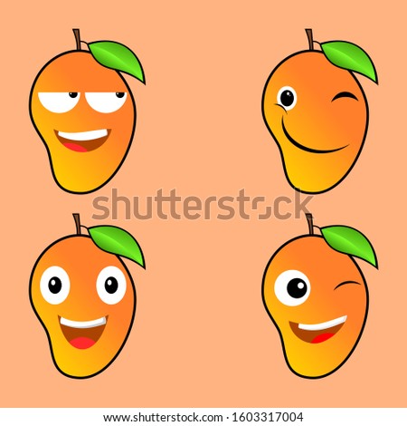 collection of mango mascot vectors