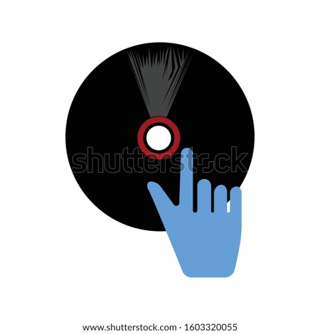 BirthDay Simple DJ Disk Illustration Clip Art Vector