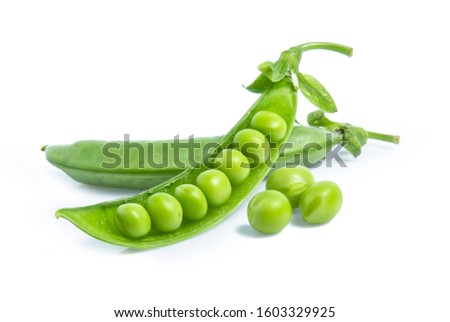 green pea vegetable bean isolated on white background Royalty-Free Stock Photo #1603329925