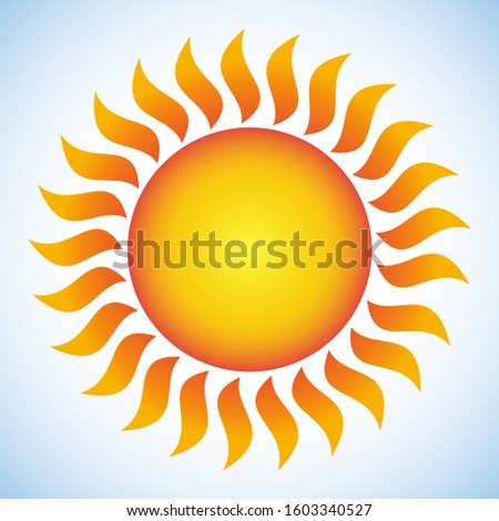 Sun Orange Sunburst clip-art on lightblue background