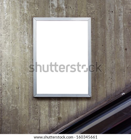 Empty billboard with escalator background