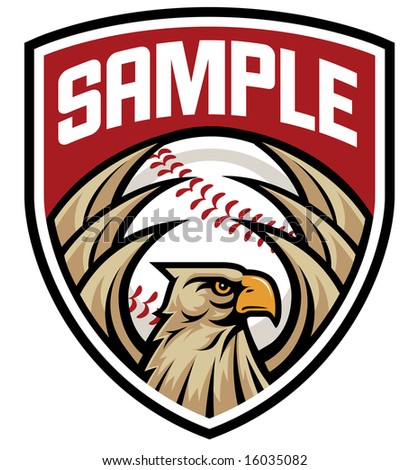 Vector illustration of an eagle crest to be used as a mascot or logo for baseball clubs, teams, schools, etc.
