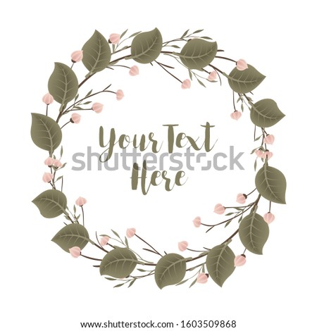 Flowers wreath vector isolated on white background 