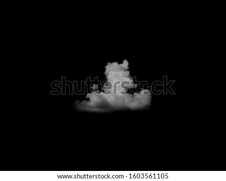 white Clouds Isolated on Black Background