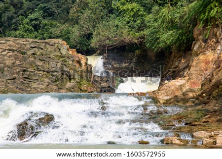 small beautiful deep forest waterfall in India