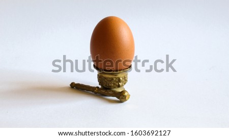 Beautiful picture with an egg holder nicely shaped and isolated