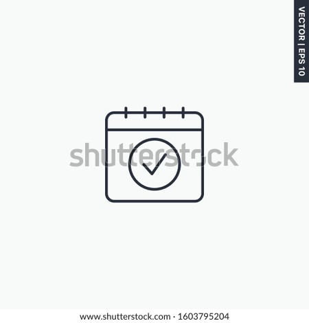 Calendar day, linear style sign for mobile concept and web design. Symbol, logo illustration. Pixel perfect vector graphics
