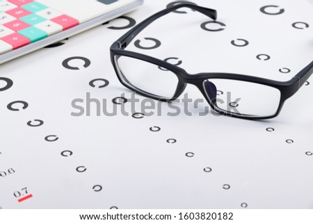 Landolt ring eye test chart