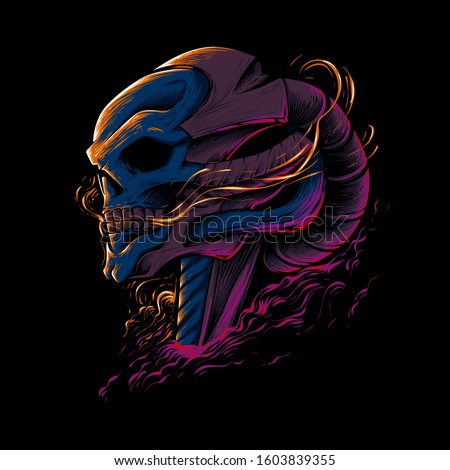 Dark skull head vector illustration