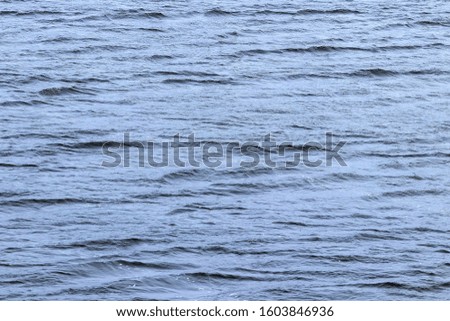Small waves on the surface of water on a lake or river